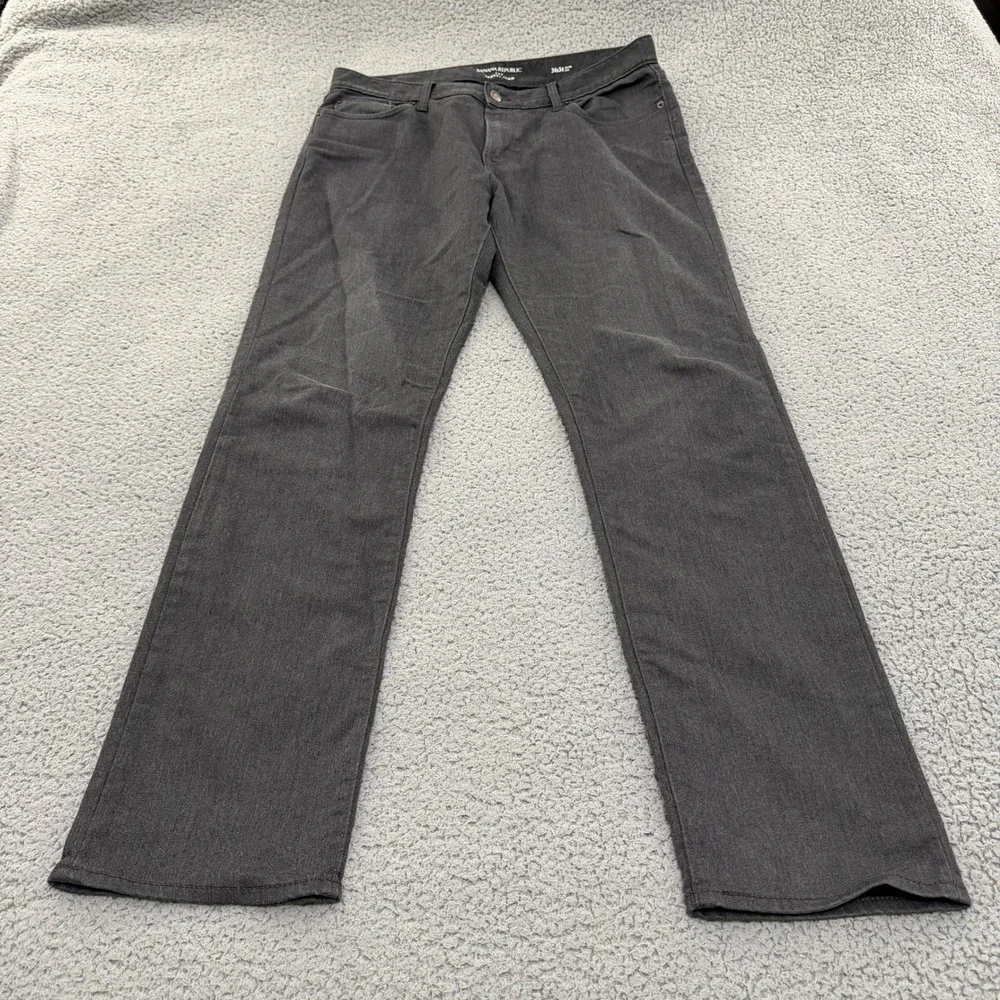 Banana Republic Travel Jeans Mens 34x34 Slim Fit Grey Stretch Cotton Blend Pants